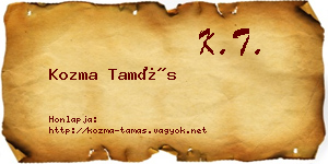 Kozma Tamás névjegykártya